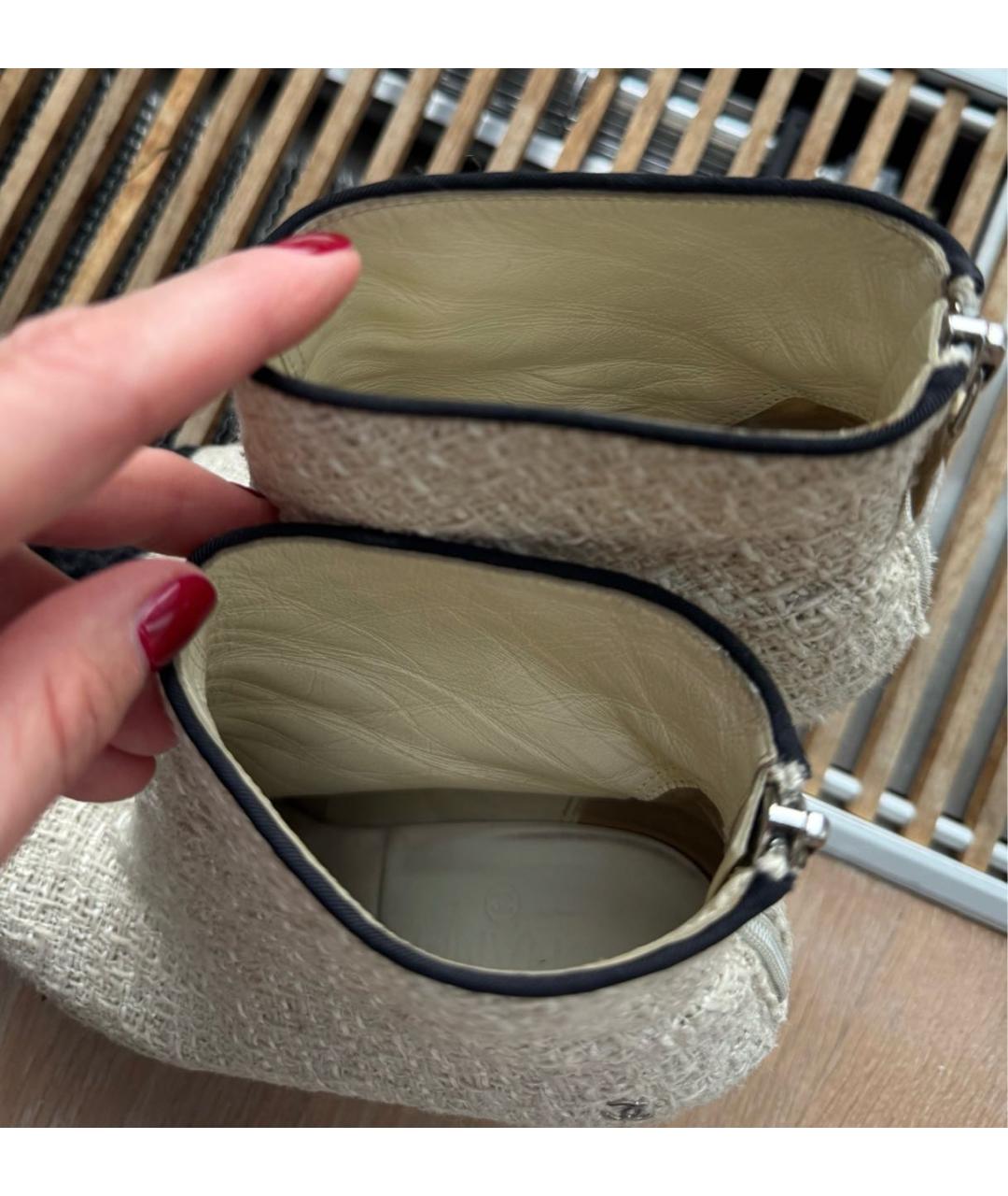 CHANEL Белые текстильные ботильоны, фото 3