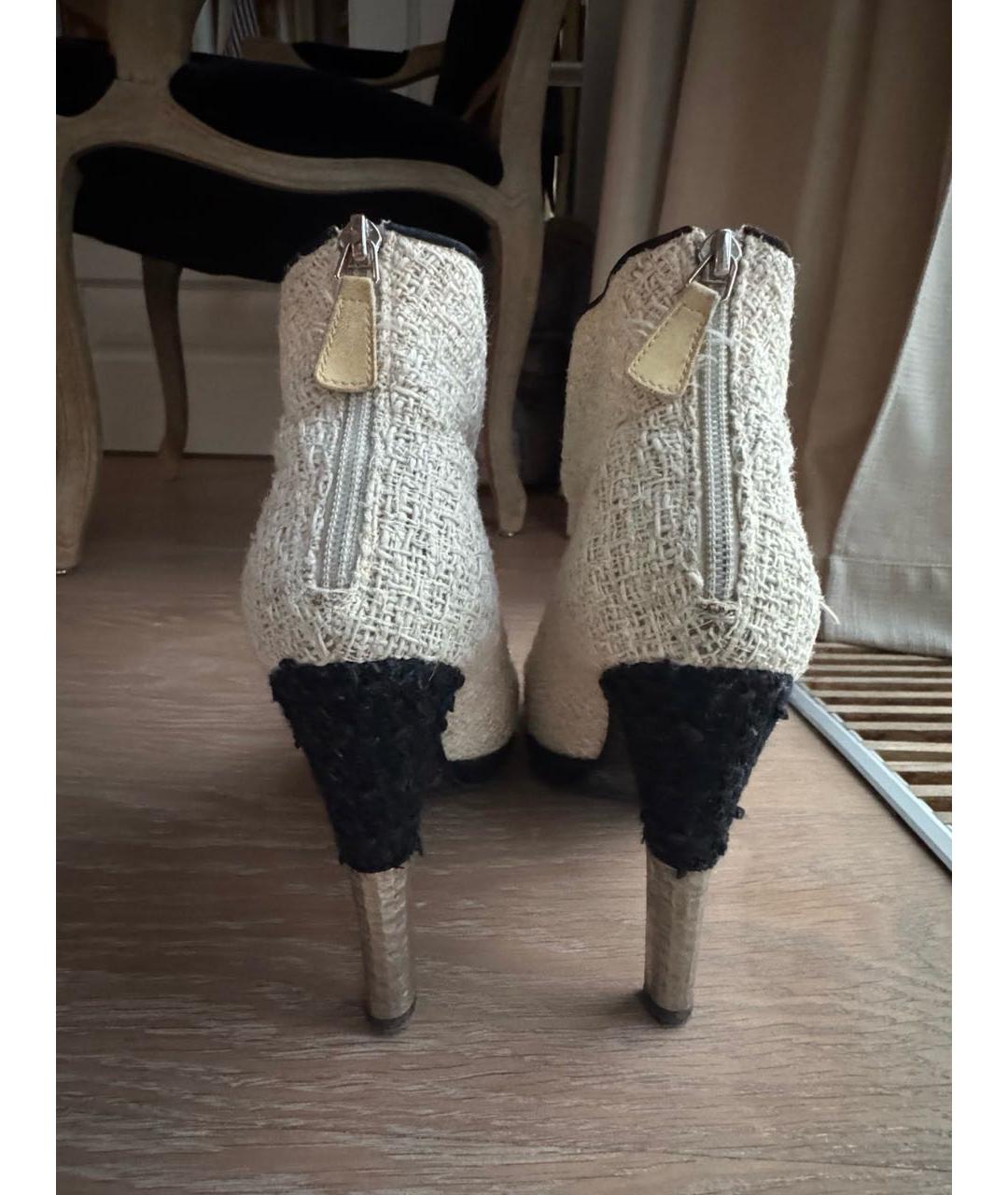 CHANEL Белые текстильные ботильоны, фото 4