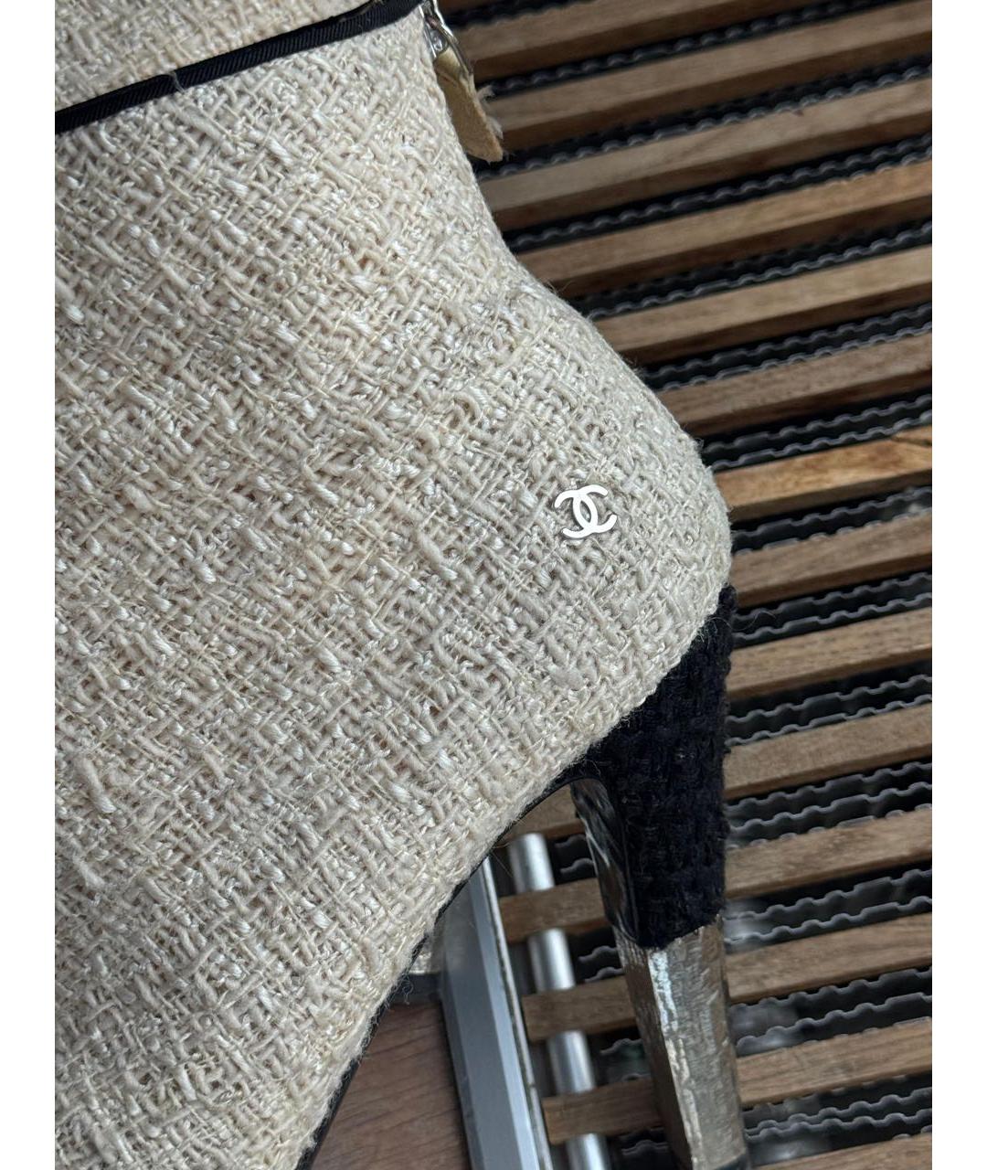 CHANEL Белые текстильные ботильоны, фото 7
