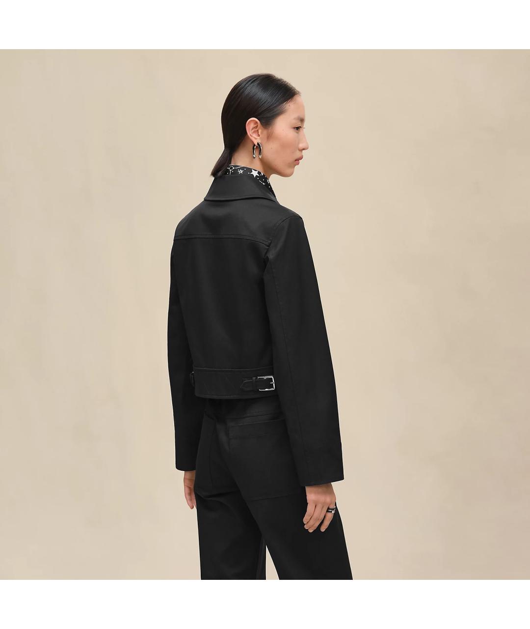 HERMES Черная хлопковая куртка, фото 3