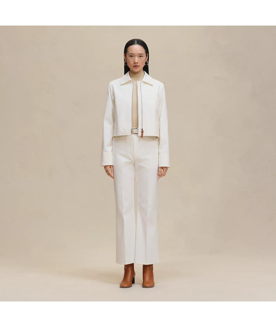 HERMES Белая хлопковая куртка, фото 2