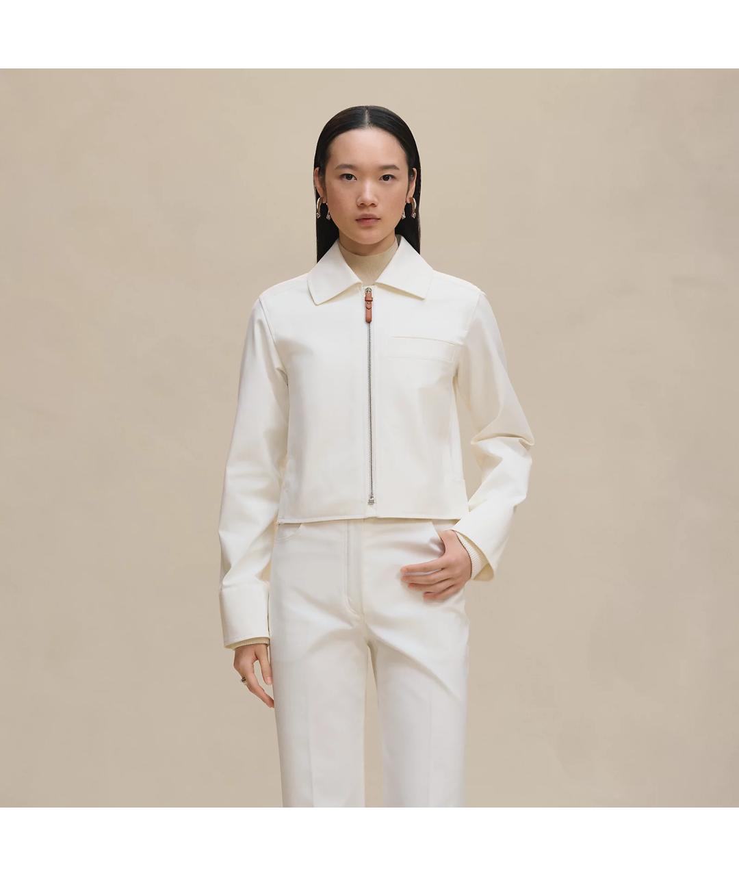 HERMES Белая хлопковая куртка, фото 6