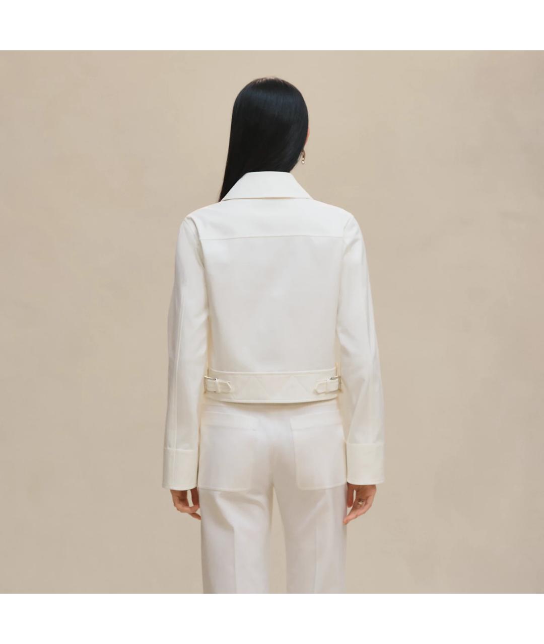 HERMES Белая хлопковая куртка, фото 3