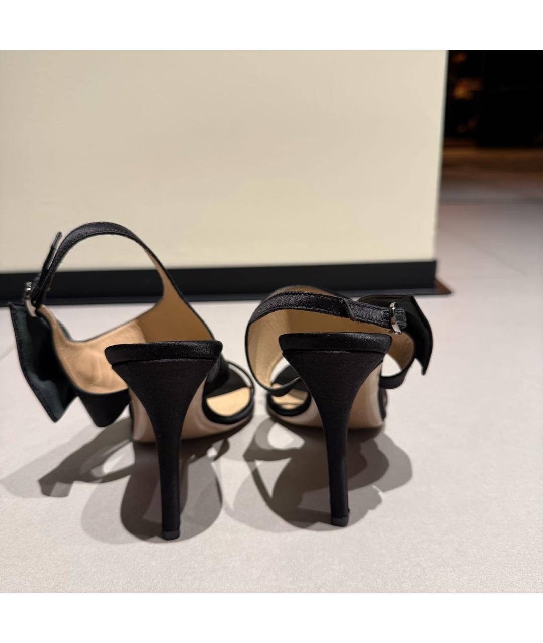 VALENTINO Черные текстильные босоножки, фото 3