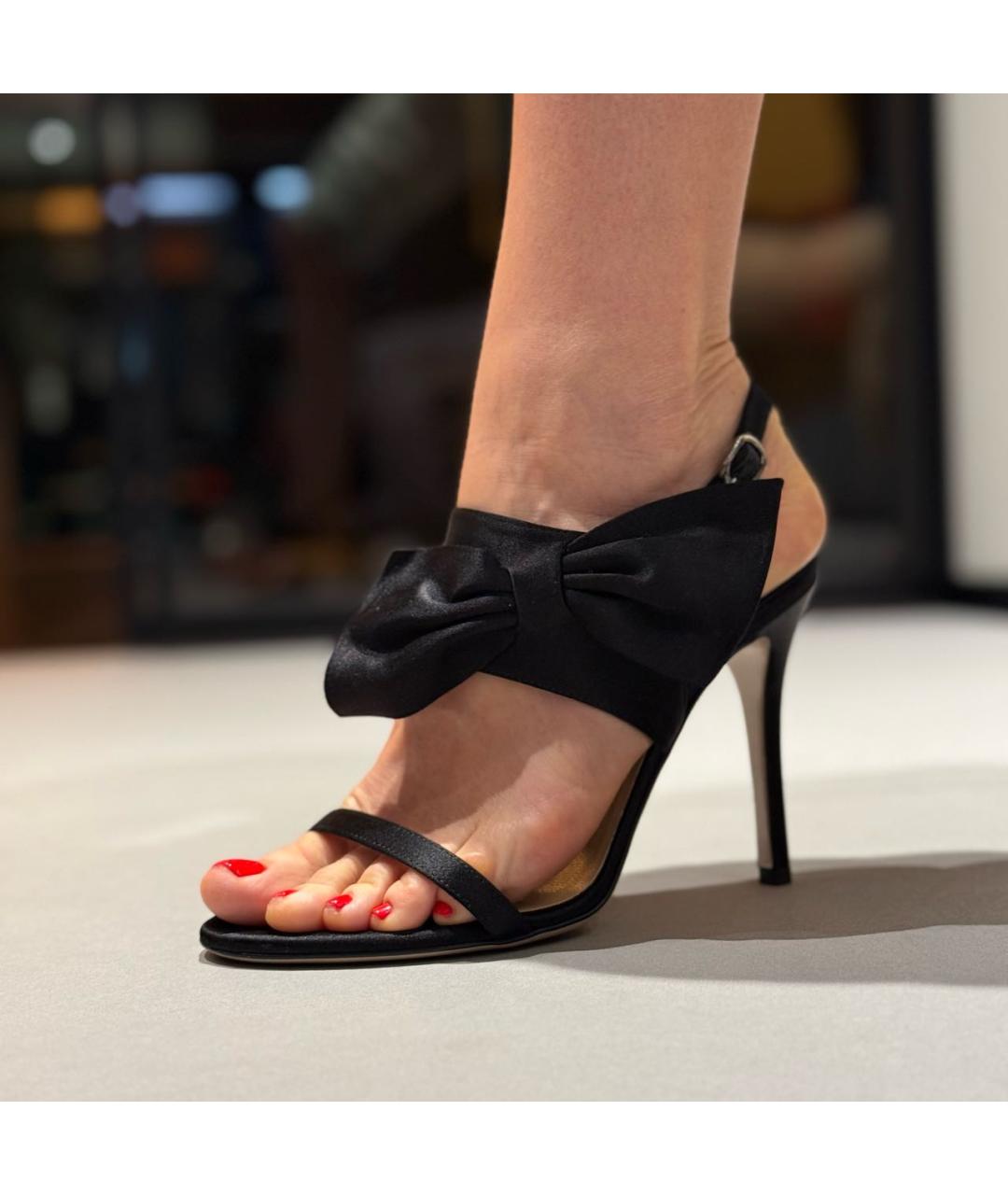 VALENTINO Черные текстильные босоножки, фото 4