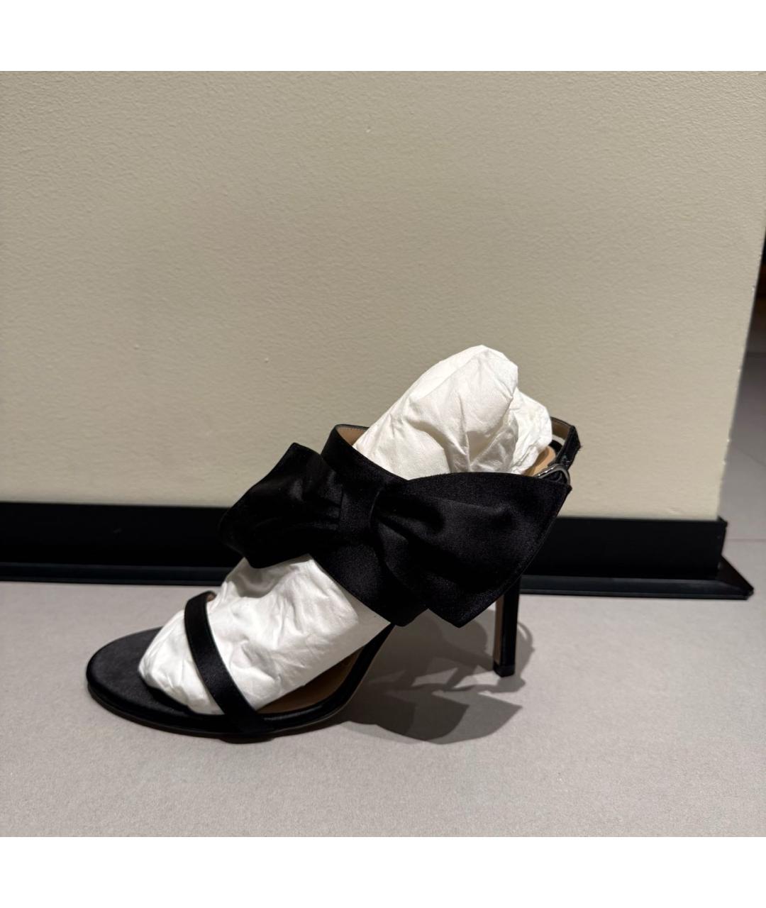 VALENTINO Черные текстильные босоножки, фото 6