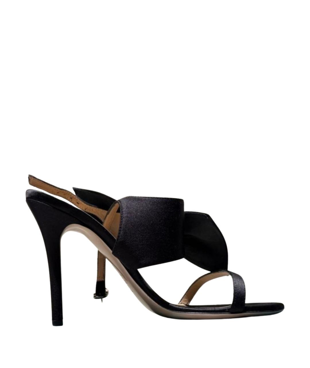 VALENTINO Черные текстильные босоножки, фото 8