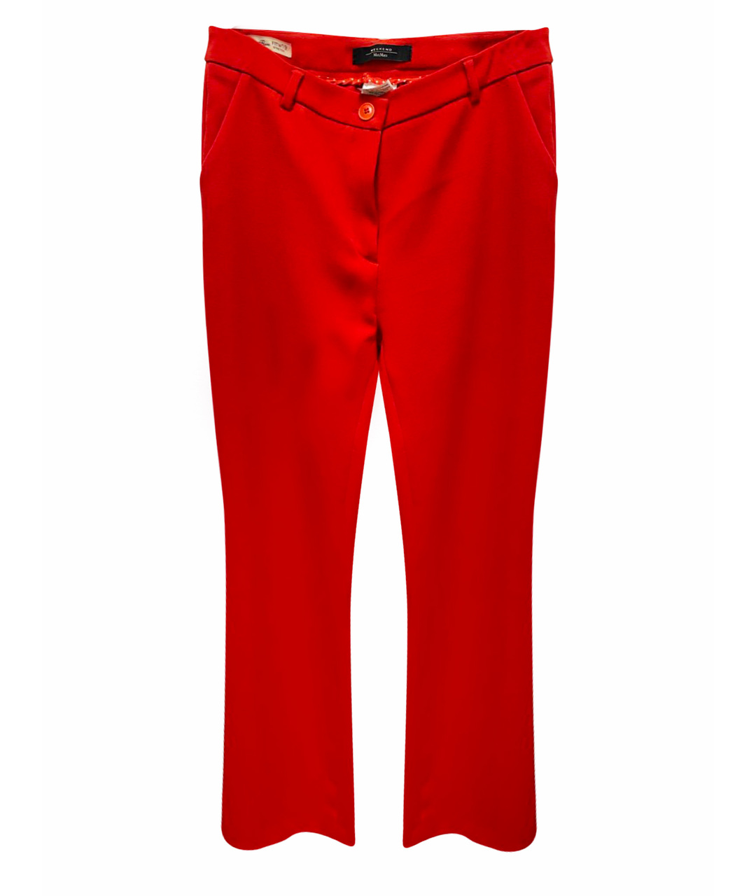 MAX MARA Красные полиэстеровые прямые брюки, фото 1