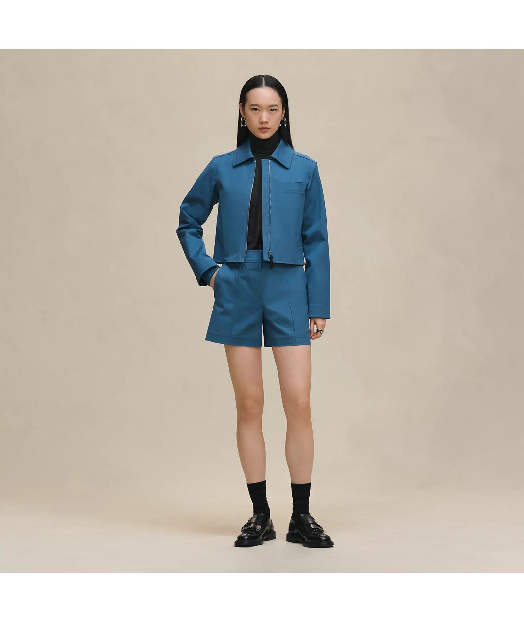 HERMES Синяя хлопковая куртка, фото 2