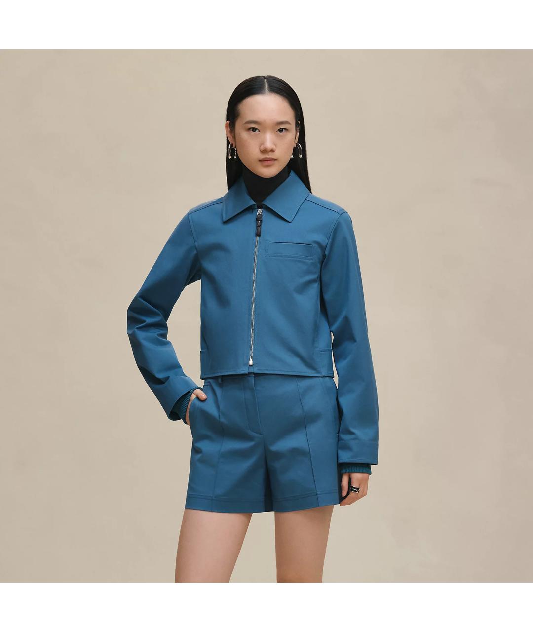 HERMES Синяя хлопковая куртка, фото 6