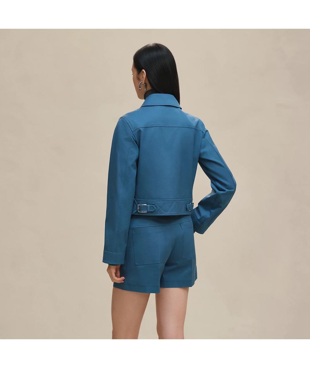 HERMES Синяя хлопковая куртка, фото 3