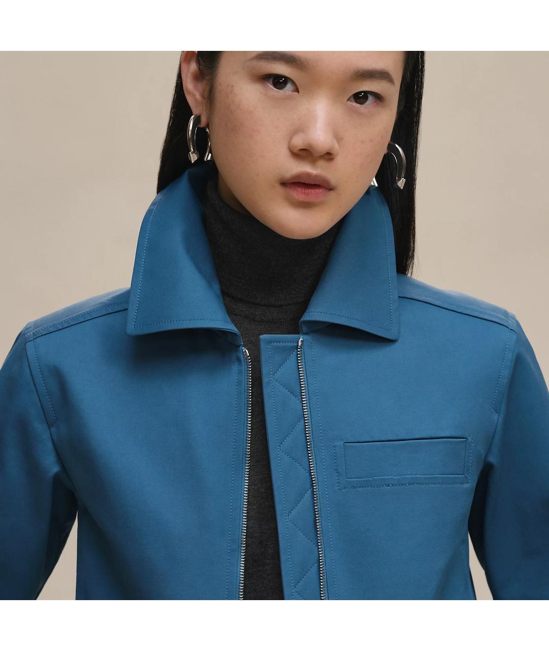 HERMES Синяя хлопковая куртка, фото 4