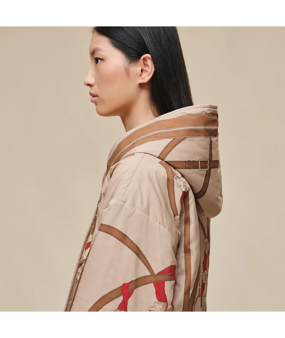 HERMES Бежевая полиэстеровая куртка, фото 5