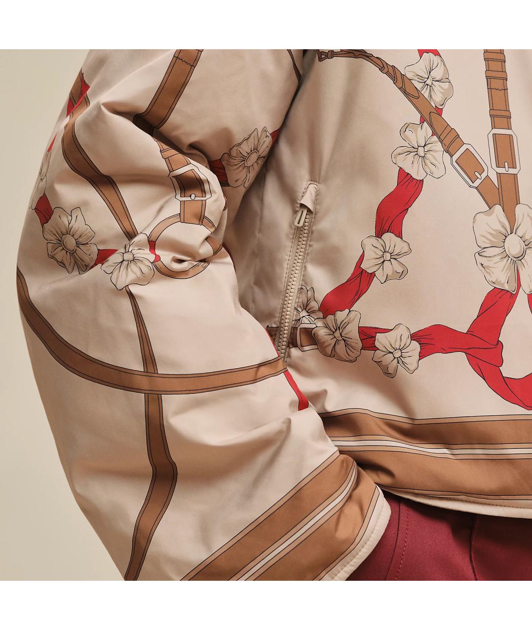 HERMES Бежевая полиэстеровая куртка, фото 7