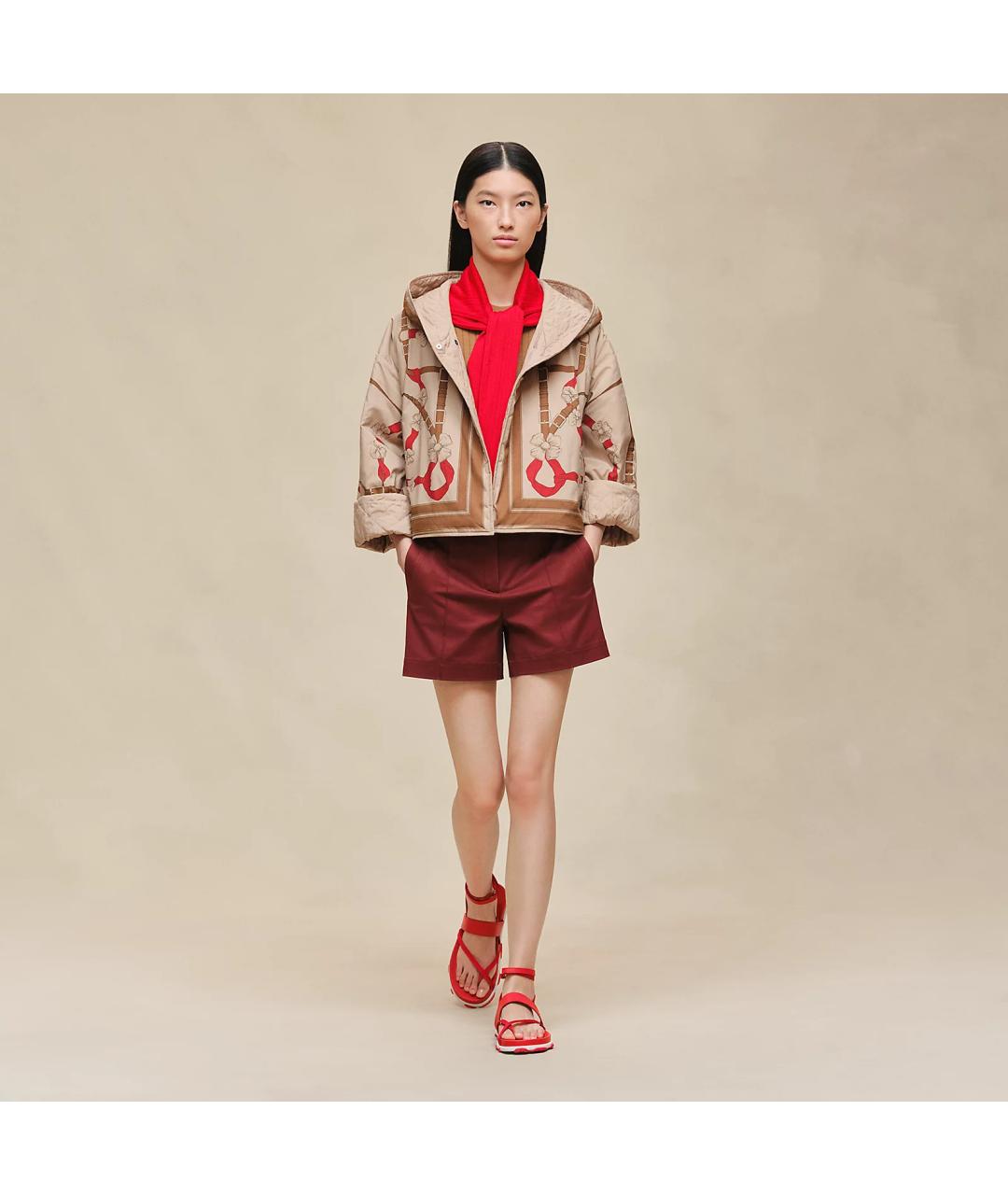 HERMES Бежевая полиэстеровая куртка, фото 8