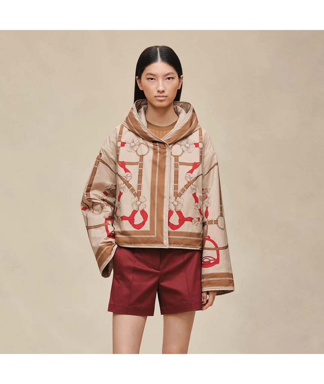 HERMES Бежевая полиэстеровая куртка, фото 3