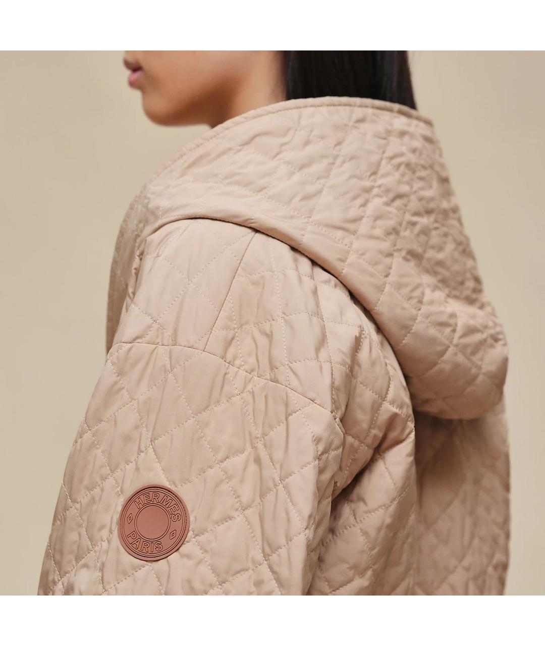 HERMES Бежевая полиэстеровая куртка, фото 6