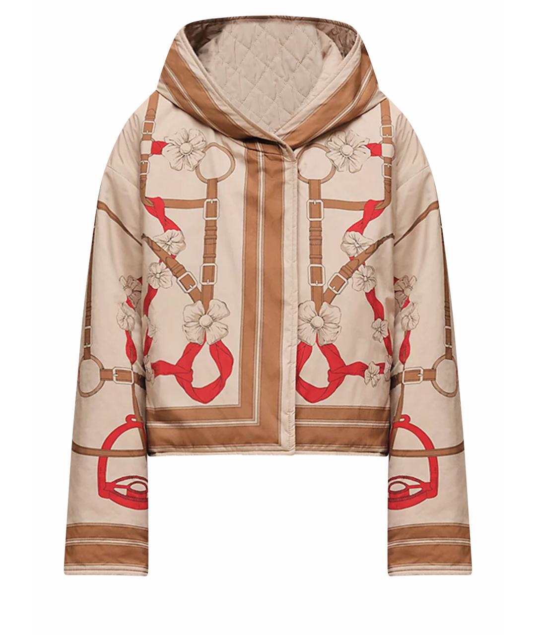 HERMES Бежевая полиэстеровая куртка, фото 1