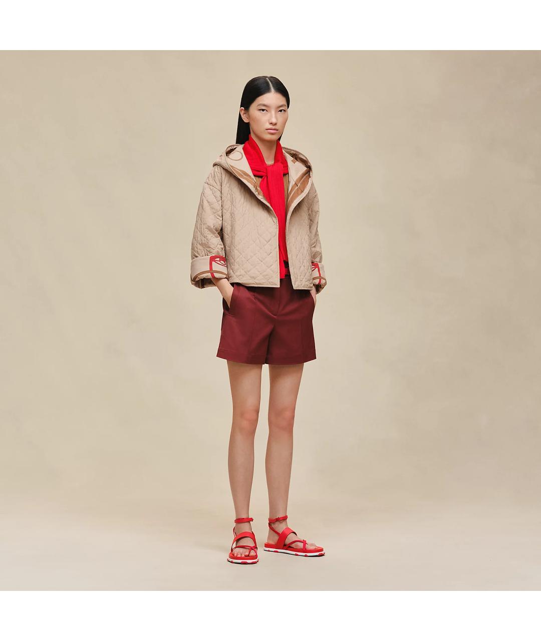 HERMES Бежевая полиэстеровая куртка, фото 2