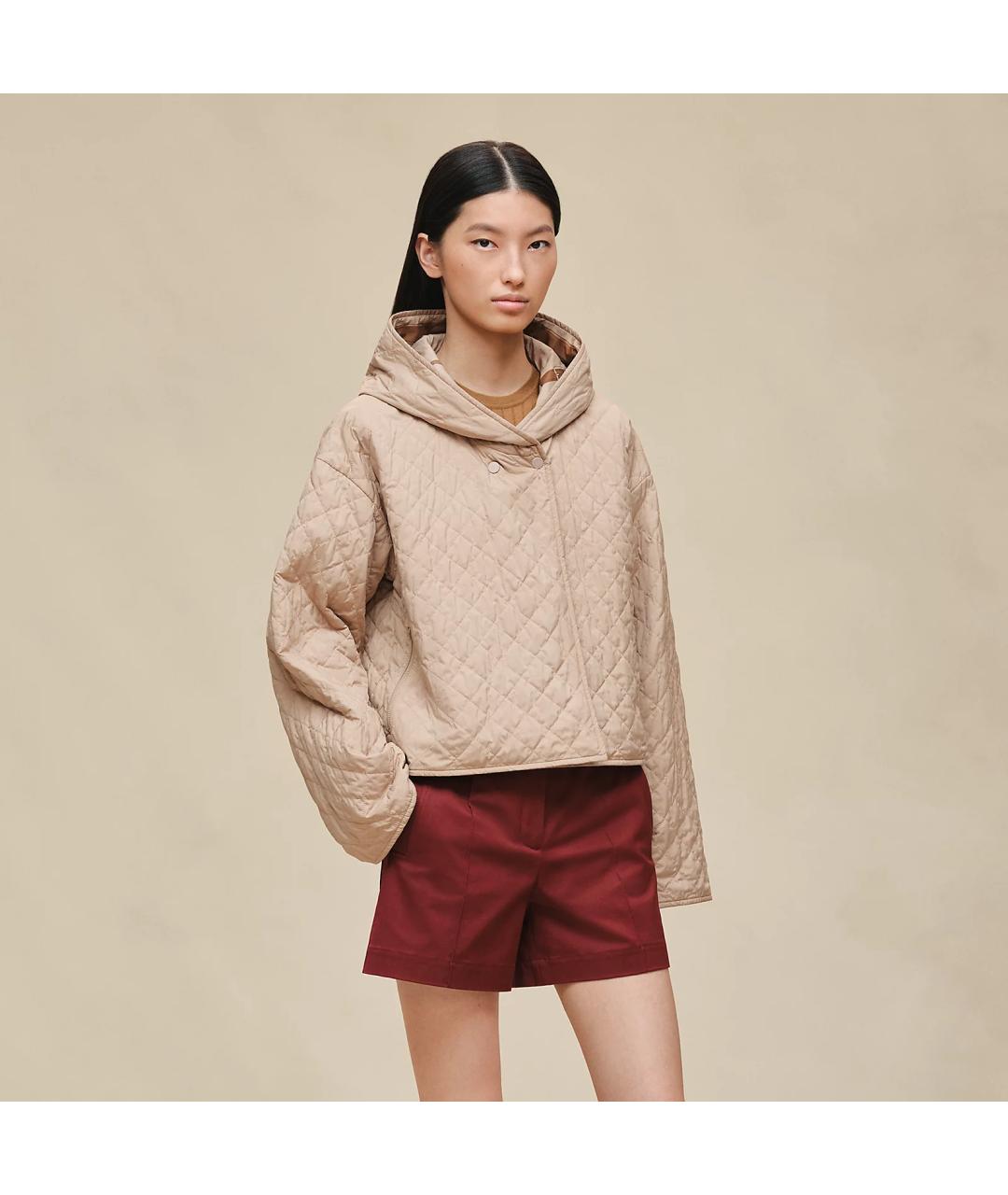 HERMES Бежевая полиэстеровая куртка, фото 4