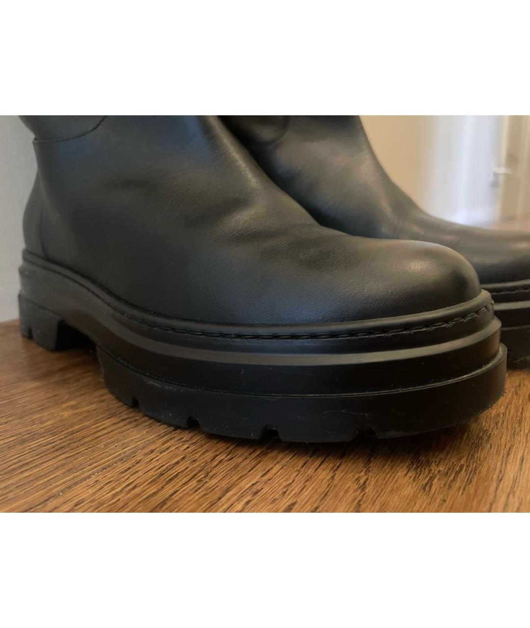 MAX MARA Черные кожаные сапоги, фото 5