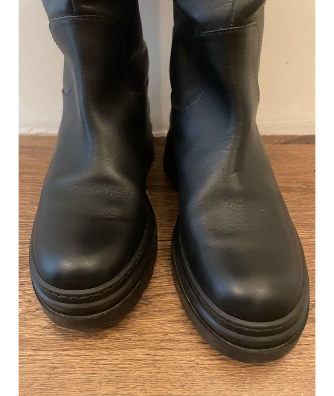 MAX MARA Черные кожаные сапоги, фото 3