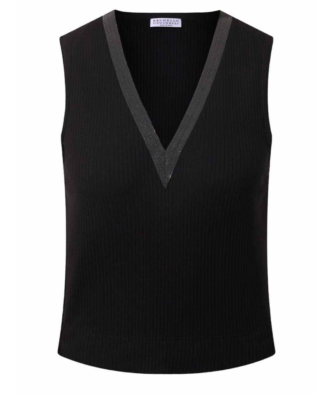 BRUNELLO CUCINELLI Черная хлопковая майка, фото 1