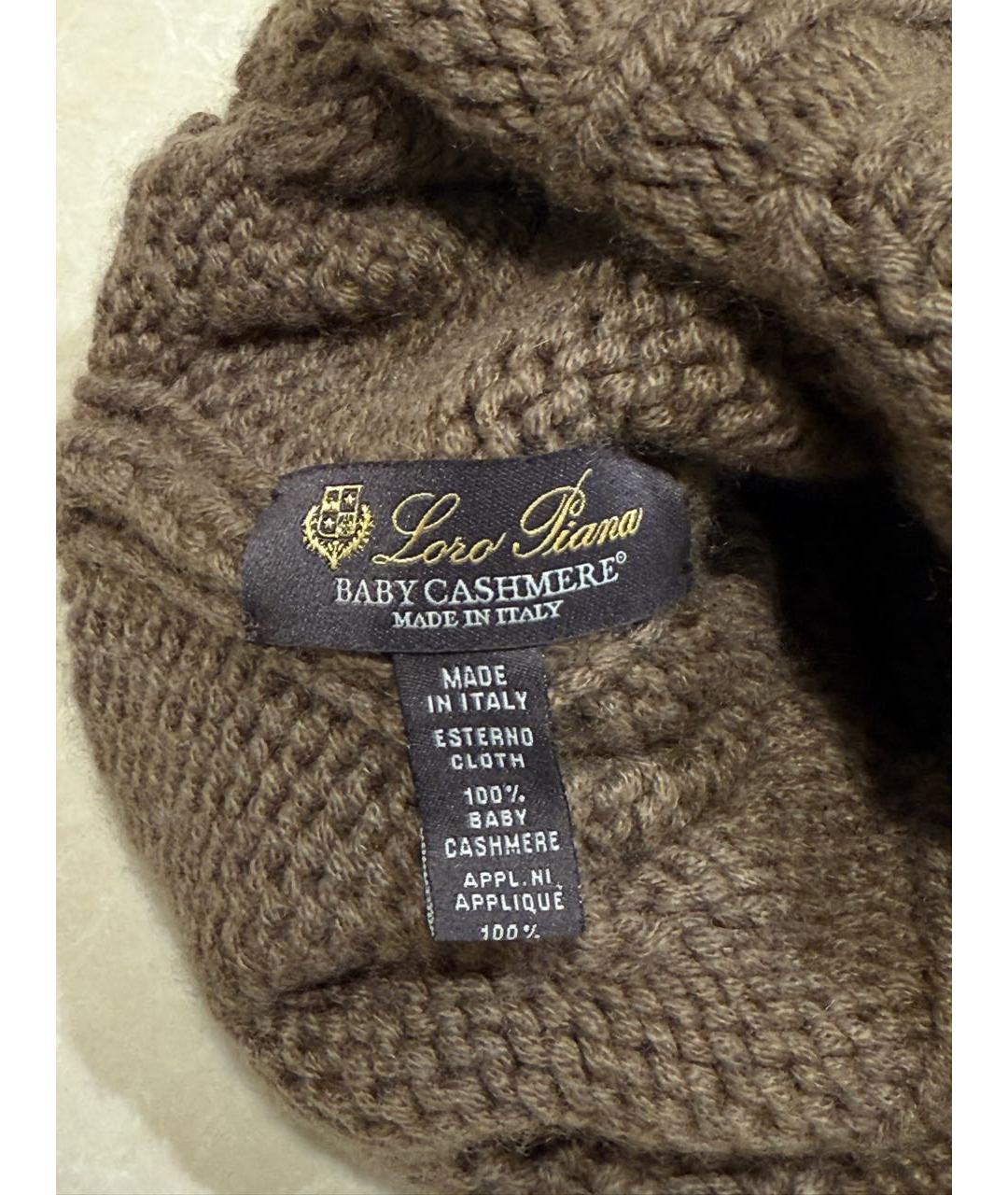 LORO PIANA Коричневая кашемировая шапка, фото 4