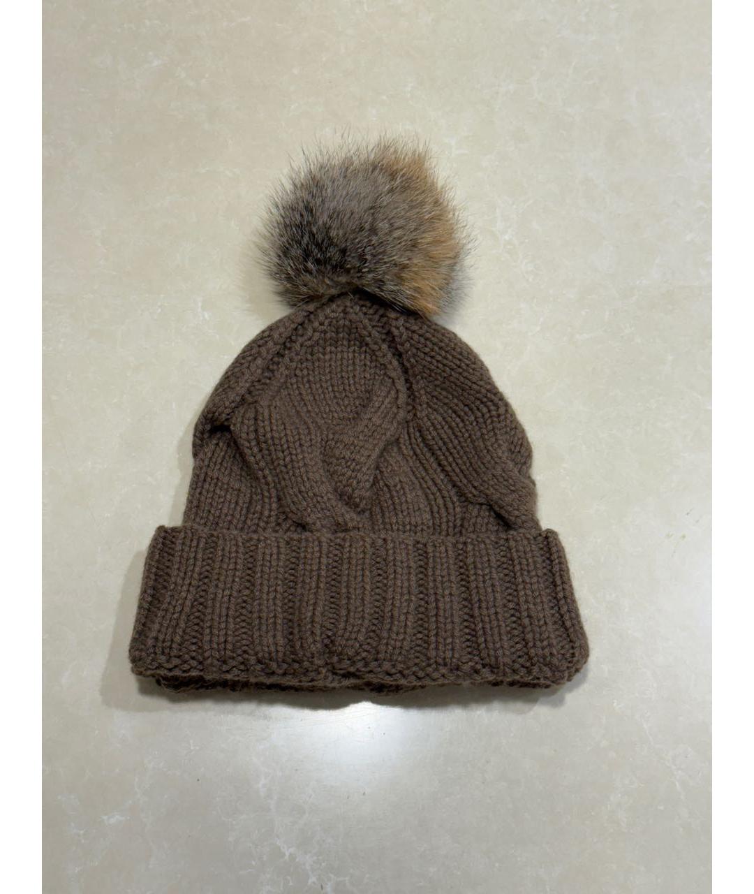 LORO PIANA Коричневая кашемировая шапка, фото 6