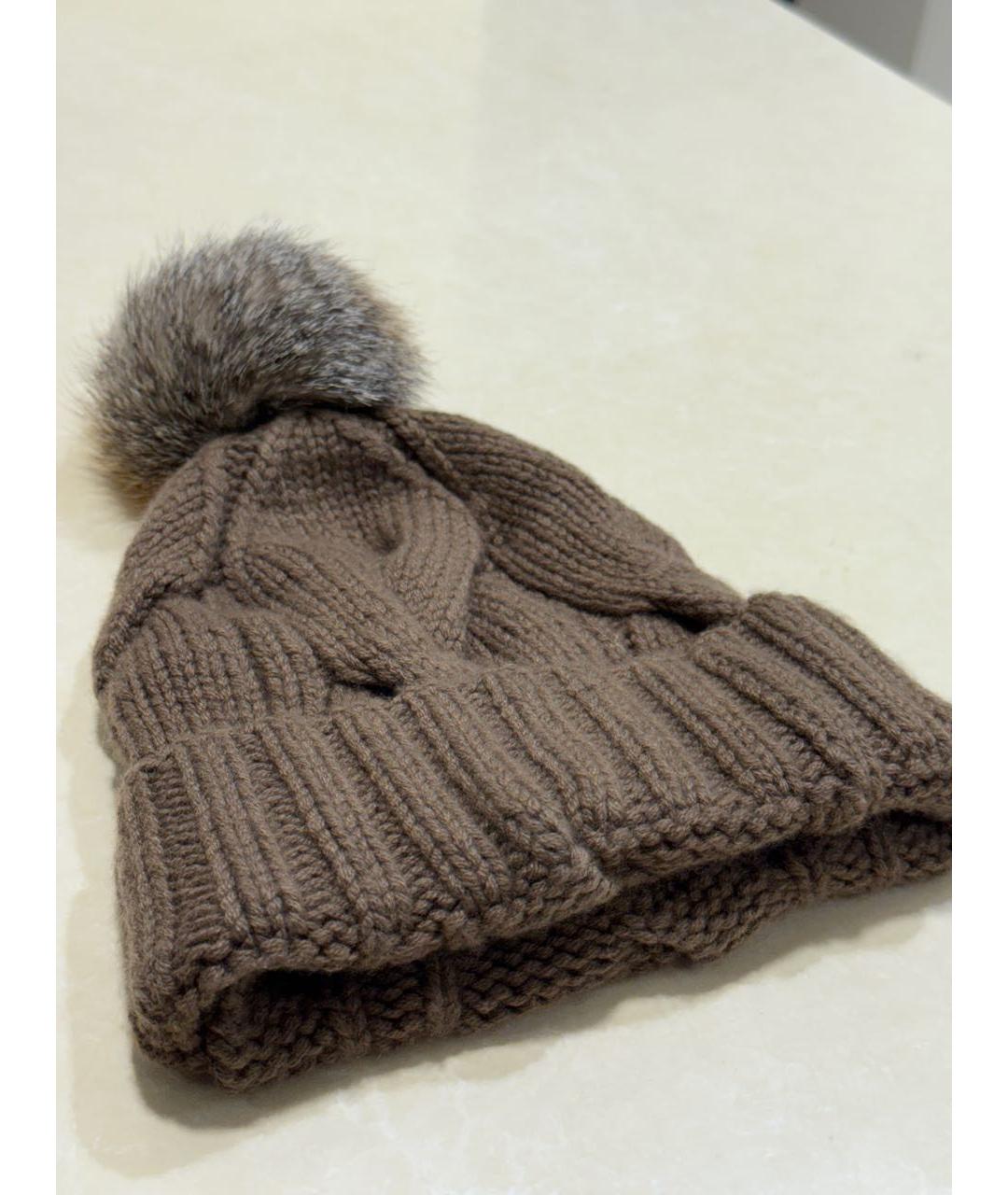 LORO PIANA Коричневая кашемировая шапка, фото 3
