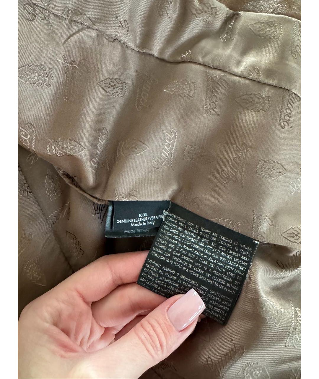 GUCCI Коричневая кожаная куртка, фото 4