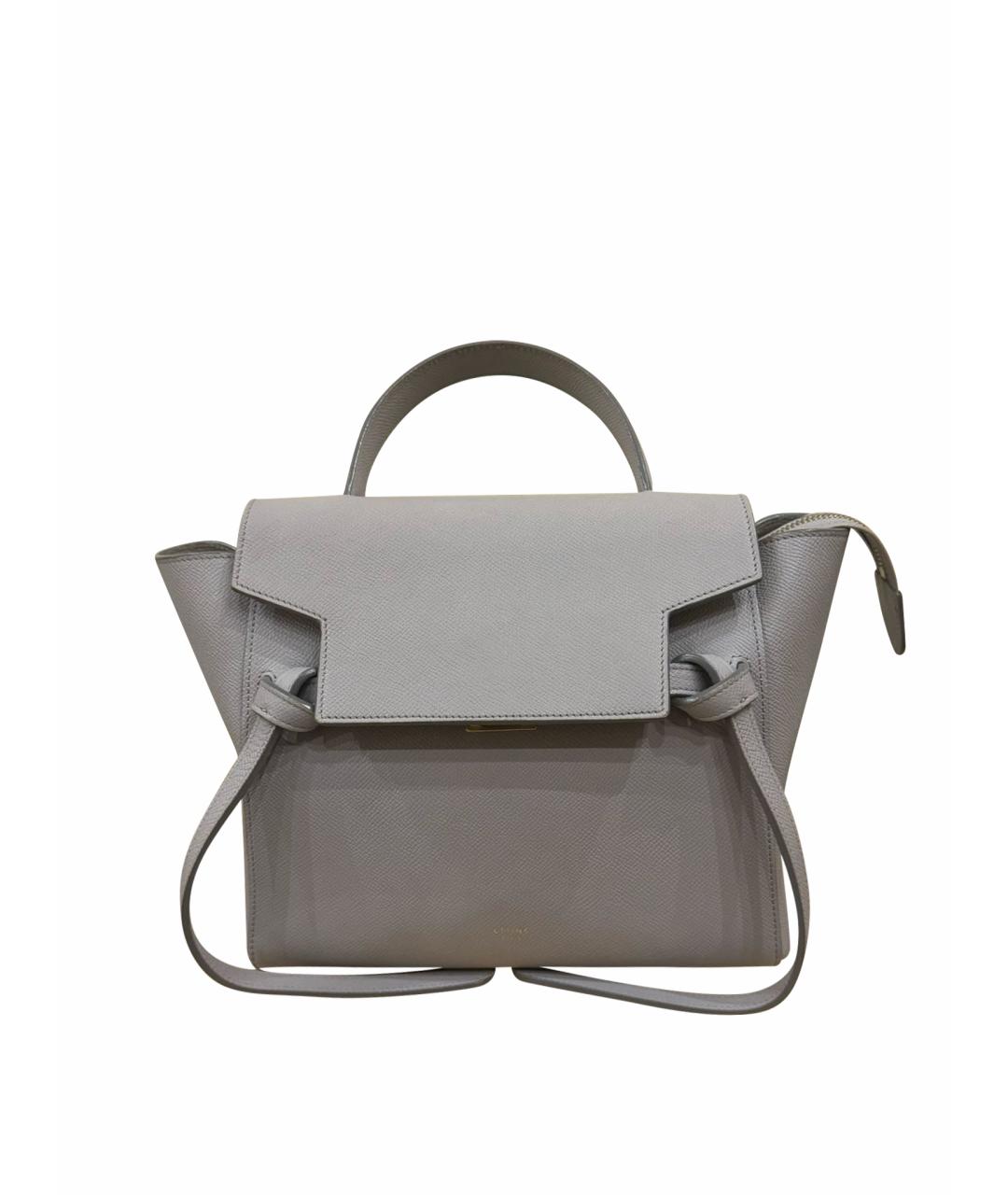 CELINE Серая кожаная сумка через плечо, фото 1