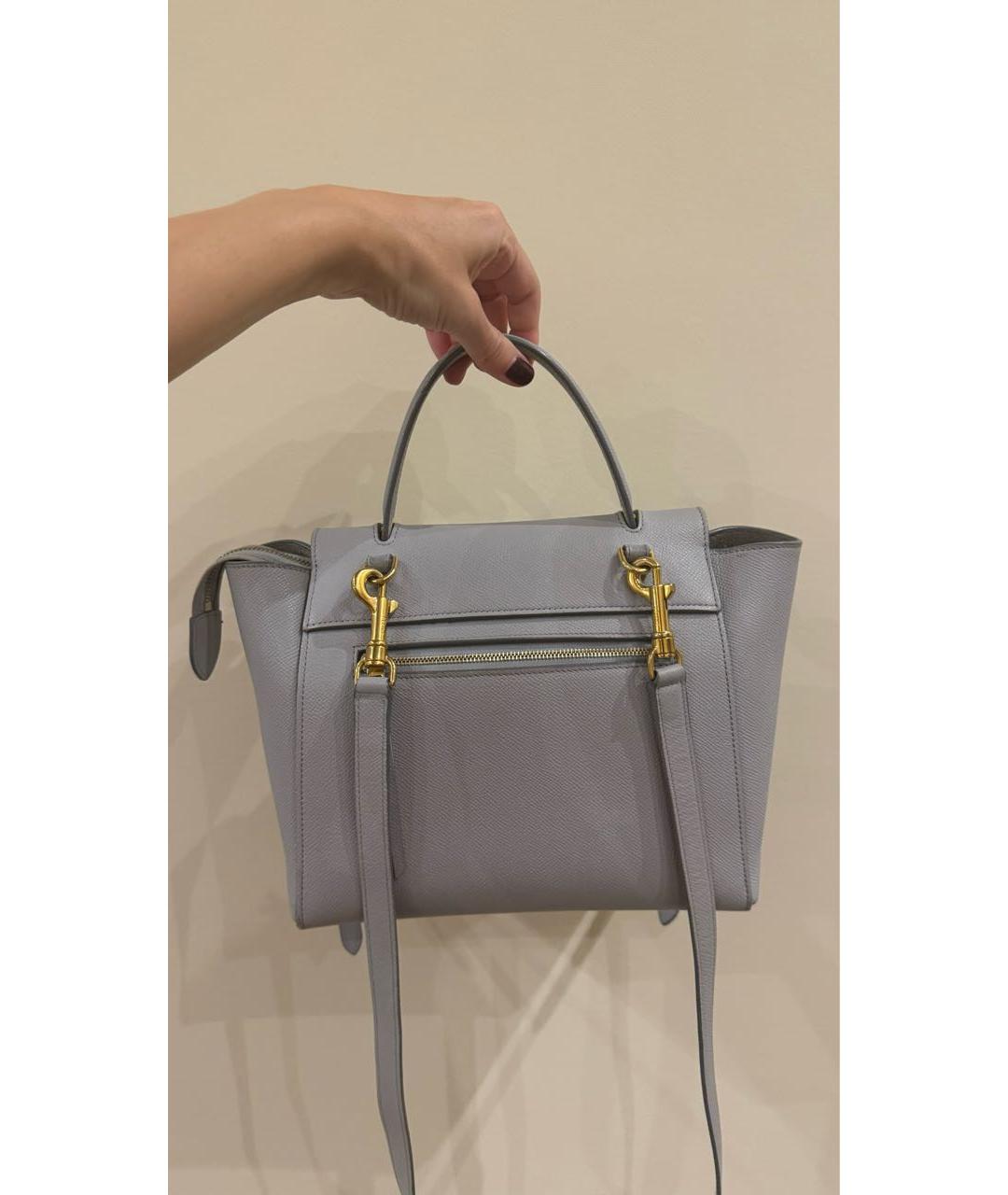 CELINE Серая кожаная сумка через плечо, фото 2