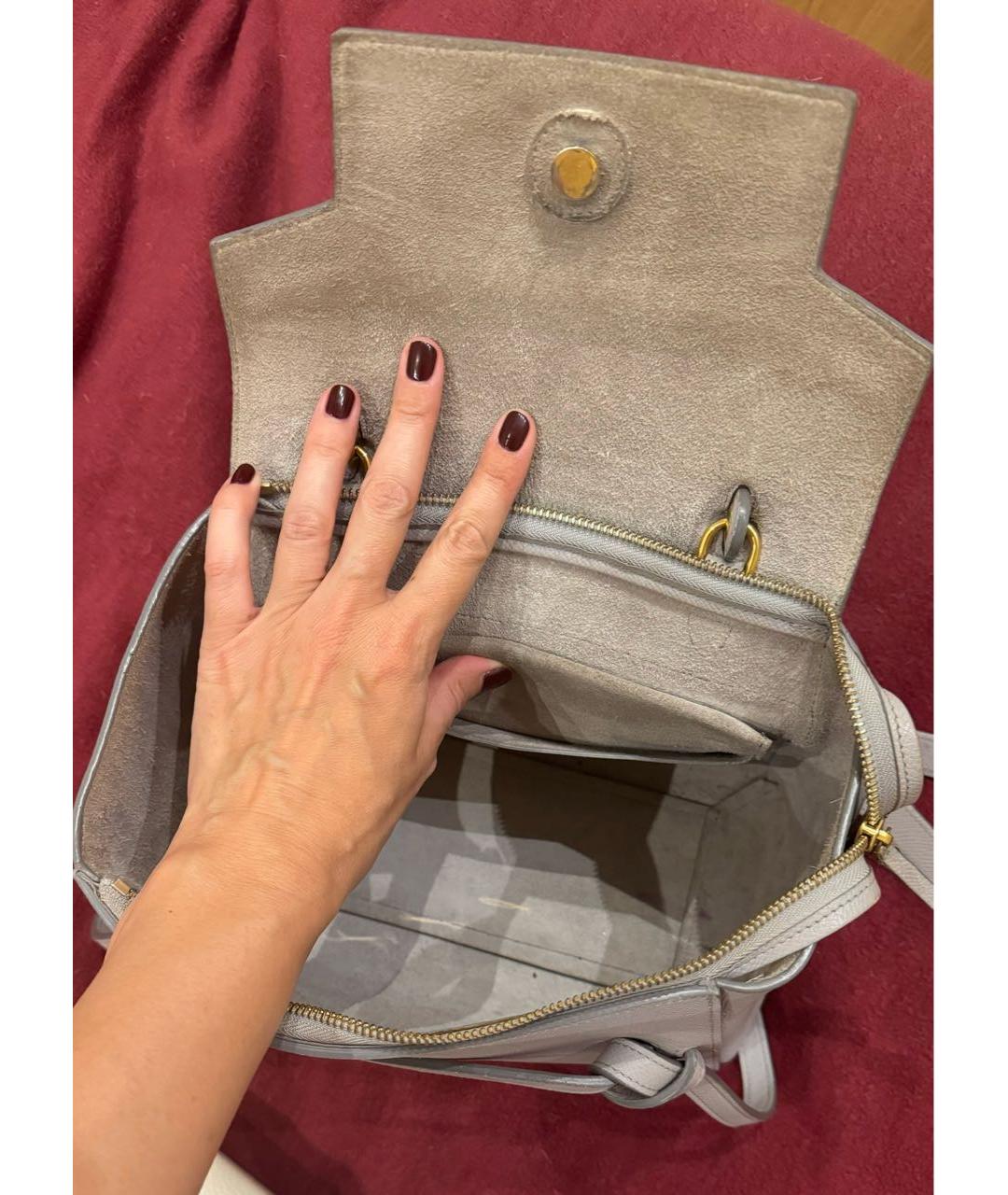 CELINE Серая кожаная сумка через плечо, фото 4