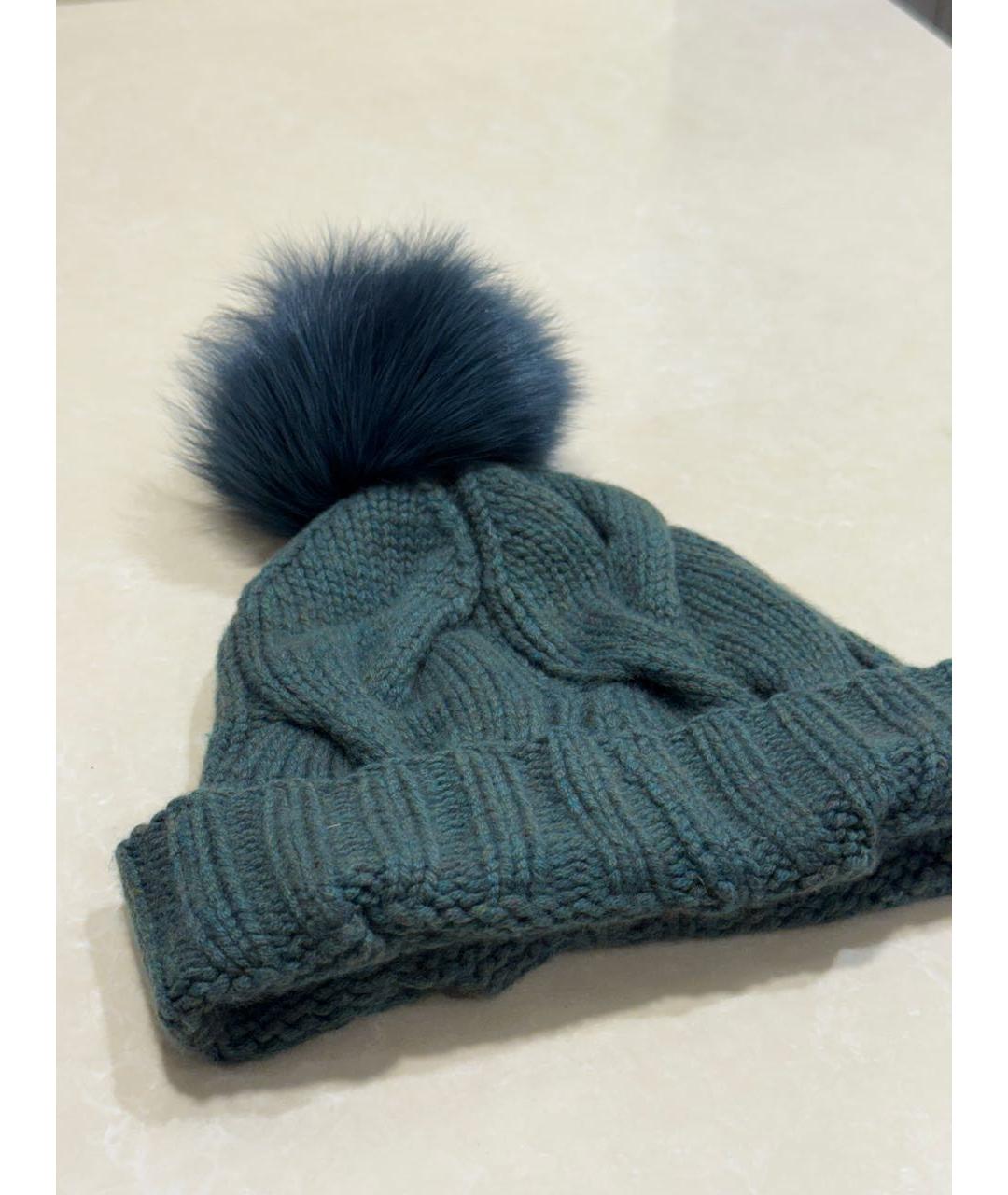 LORO PIANA Зеленая кашемировая шапка, фото 3