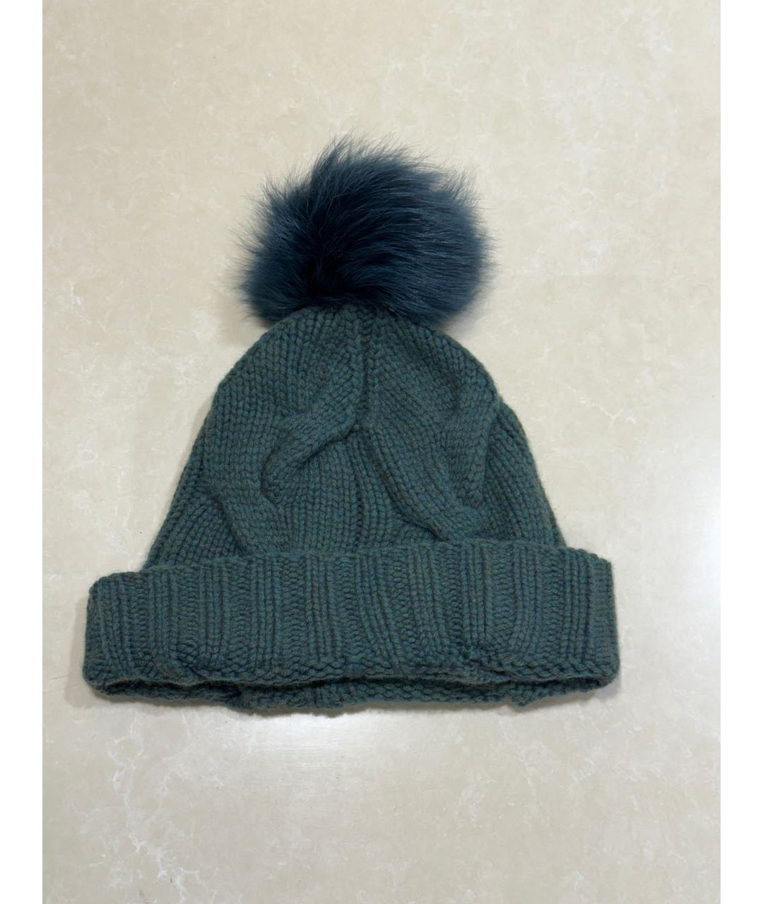 LORO PIANA Зеленая кашемировая шапка, фото 6