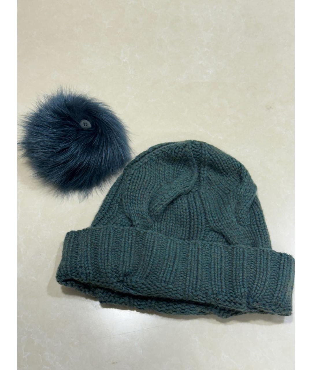 LORO PIANA Зеленая кашемировая шапка, фото 5