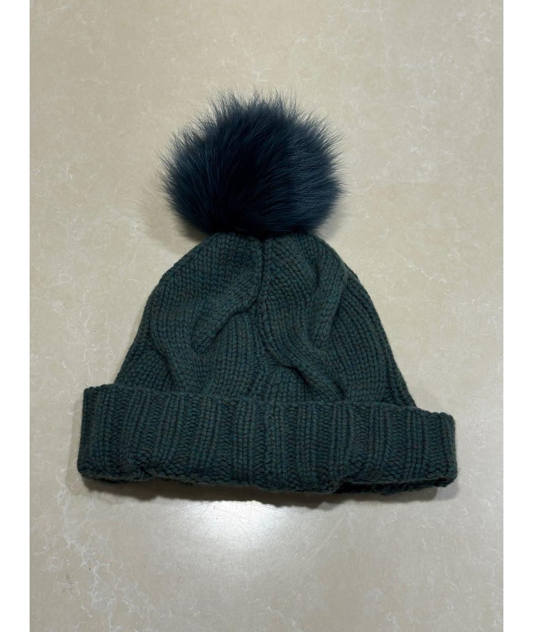 LORO PIANA Зеленая кашемировая шапка, фото 2