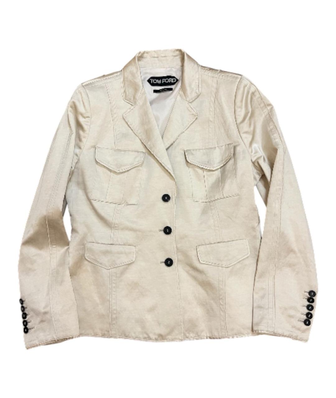 TOM FORD Бежевый льняной жакет/пиджак, фото 1
