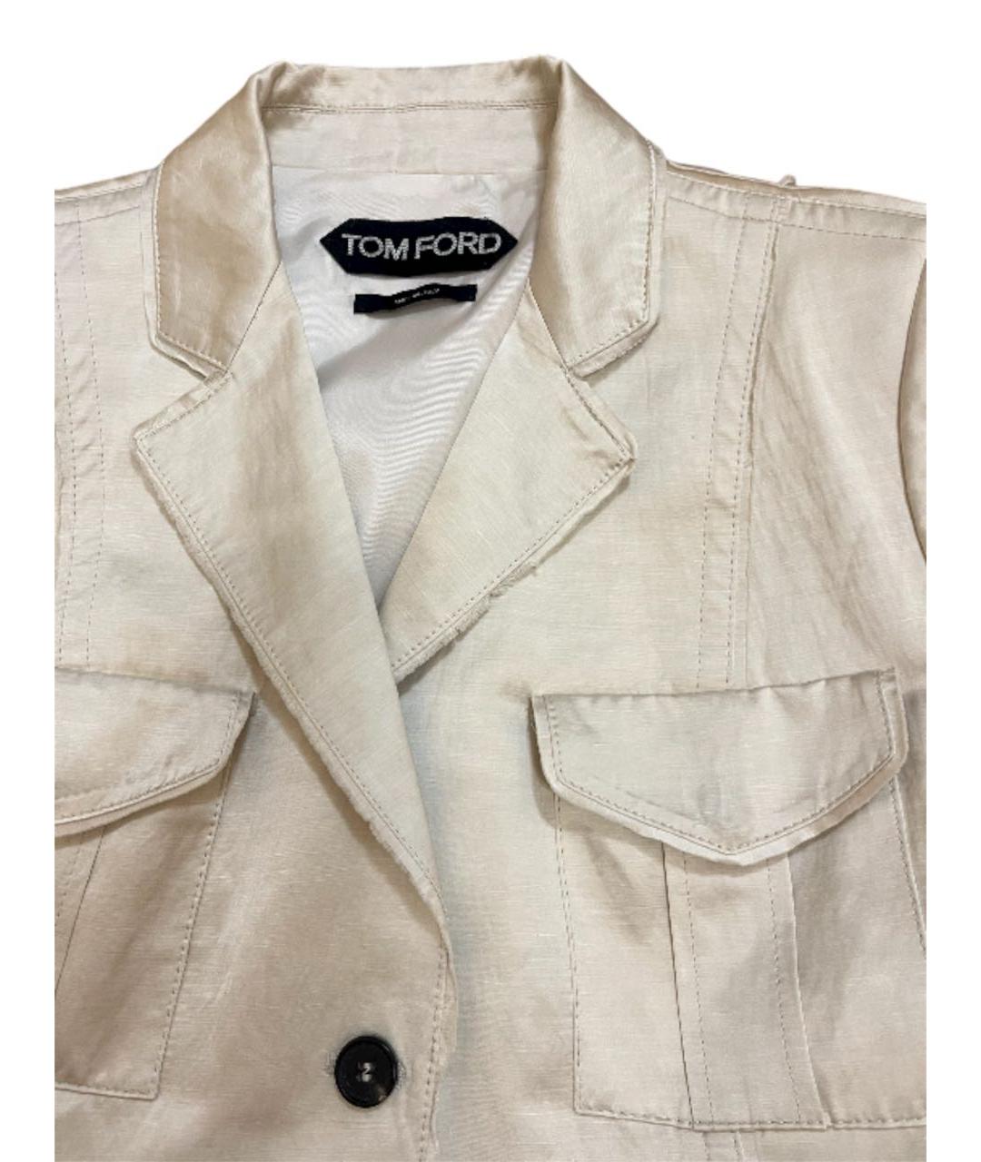 TOM FORD Бежевый льняной жакет/пиджак, фото 2