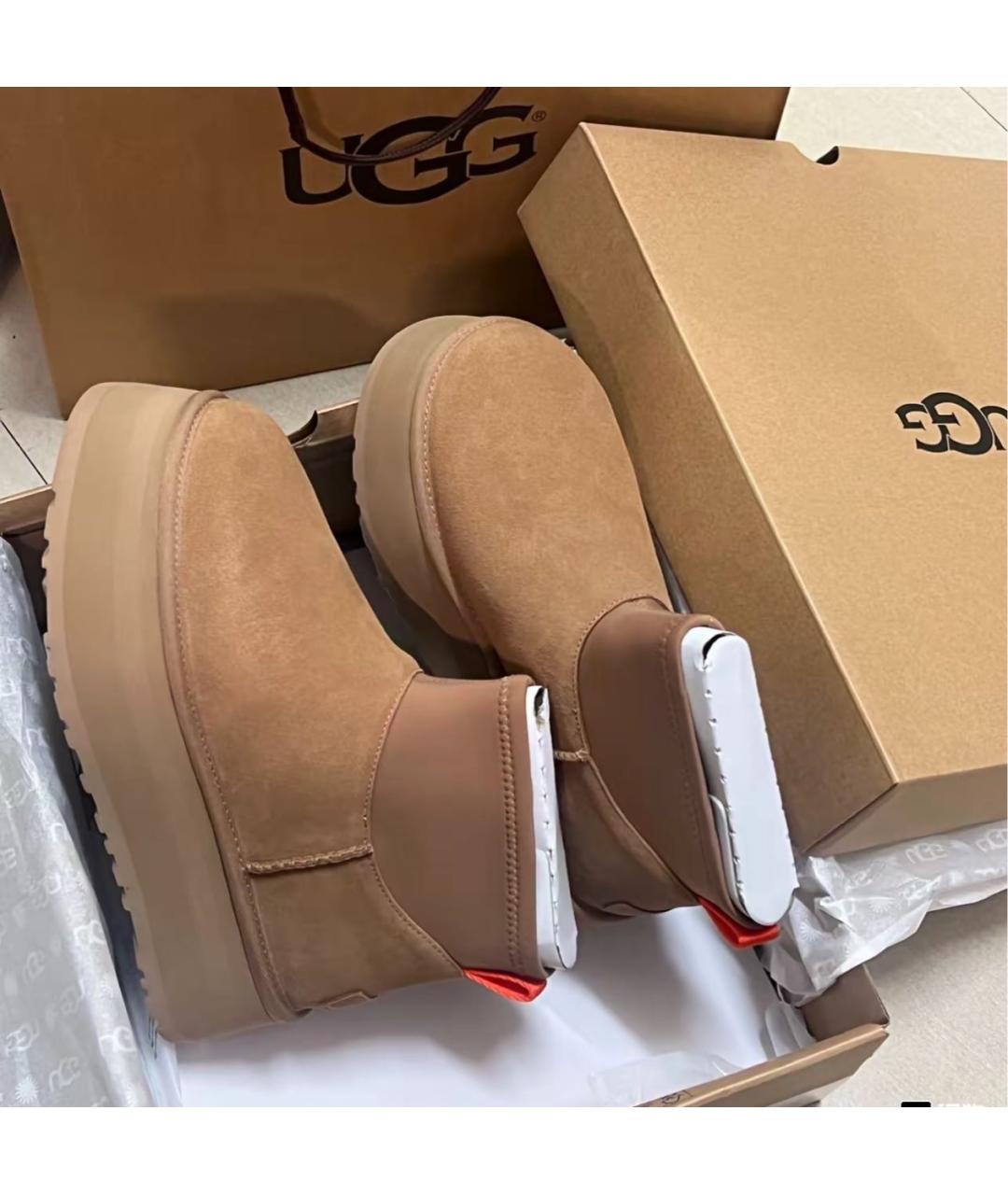 UGG AUSTRALIA Коричневые замшевые ботинки, фото 5