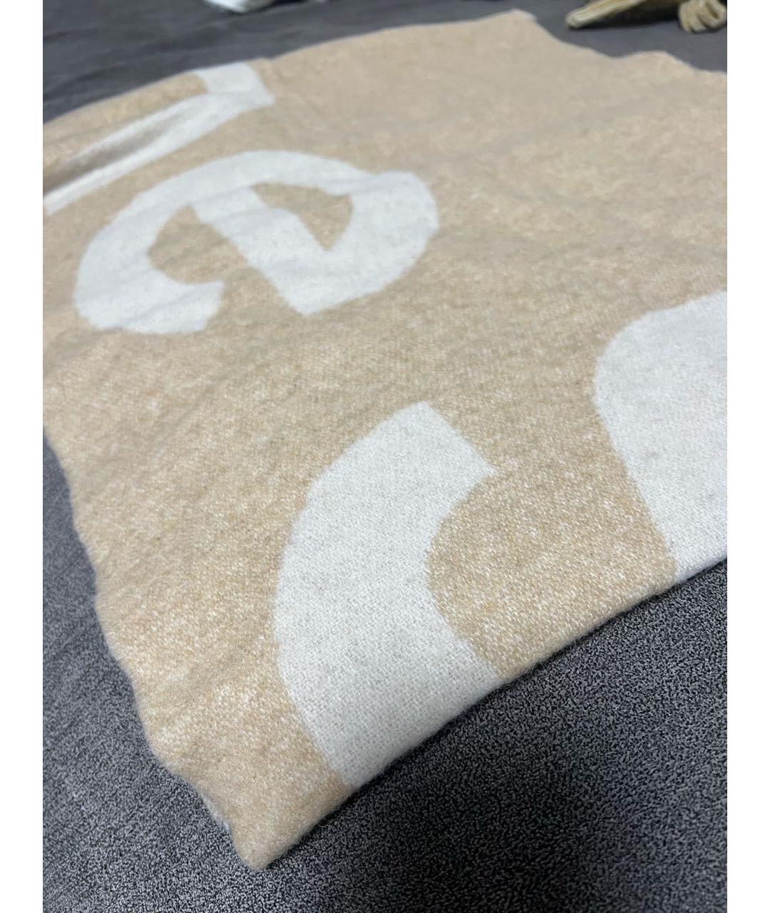 ACNE STUDIOS Бежевый шерстяной шарф, фото 4