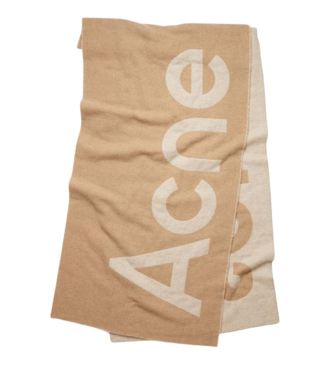 ACNE STUDIOS Бежевый шерстяной шарф, фото 1