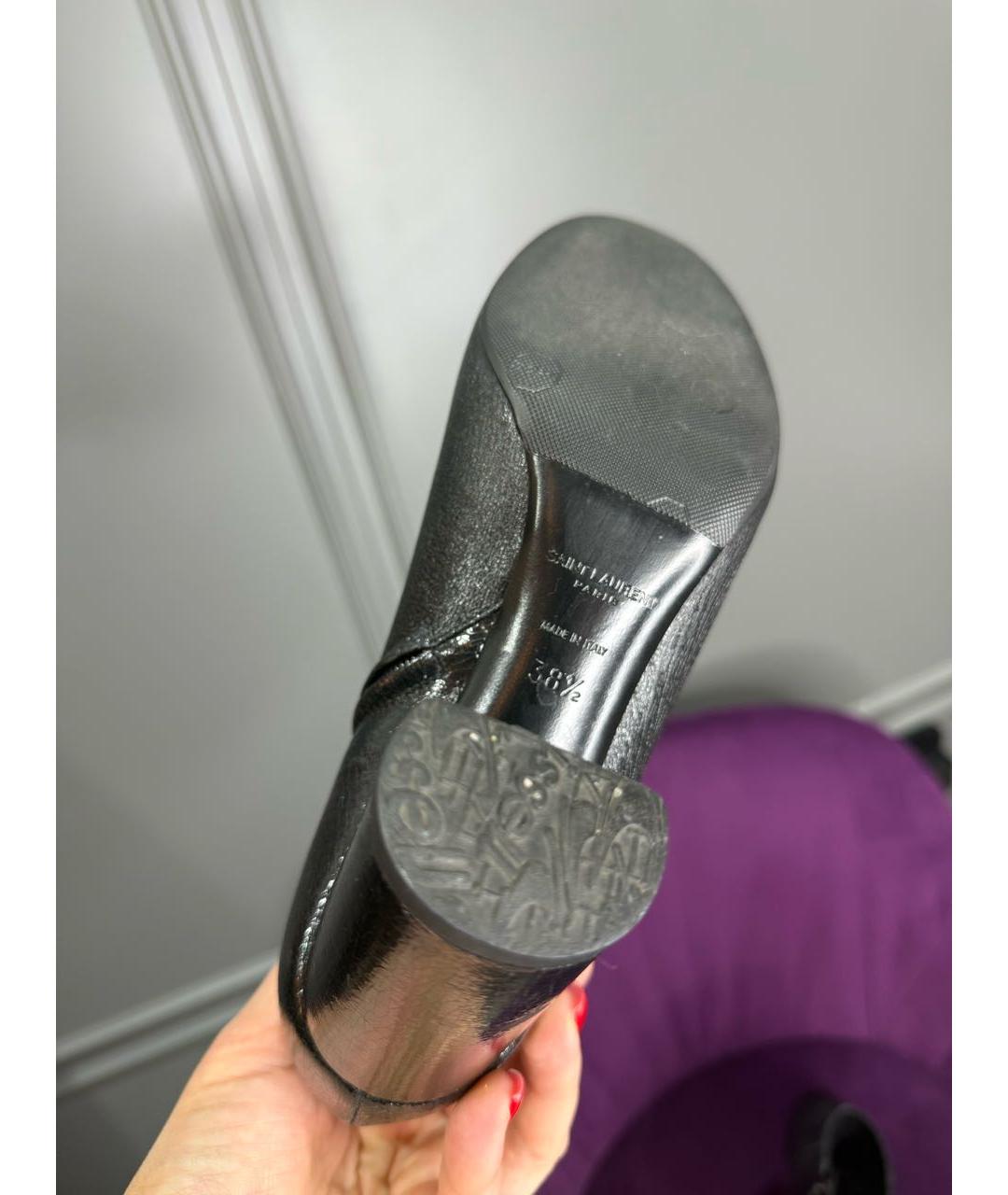 SAINT LAURENT Черные кожаные ботильоны, фото 5