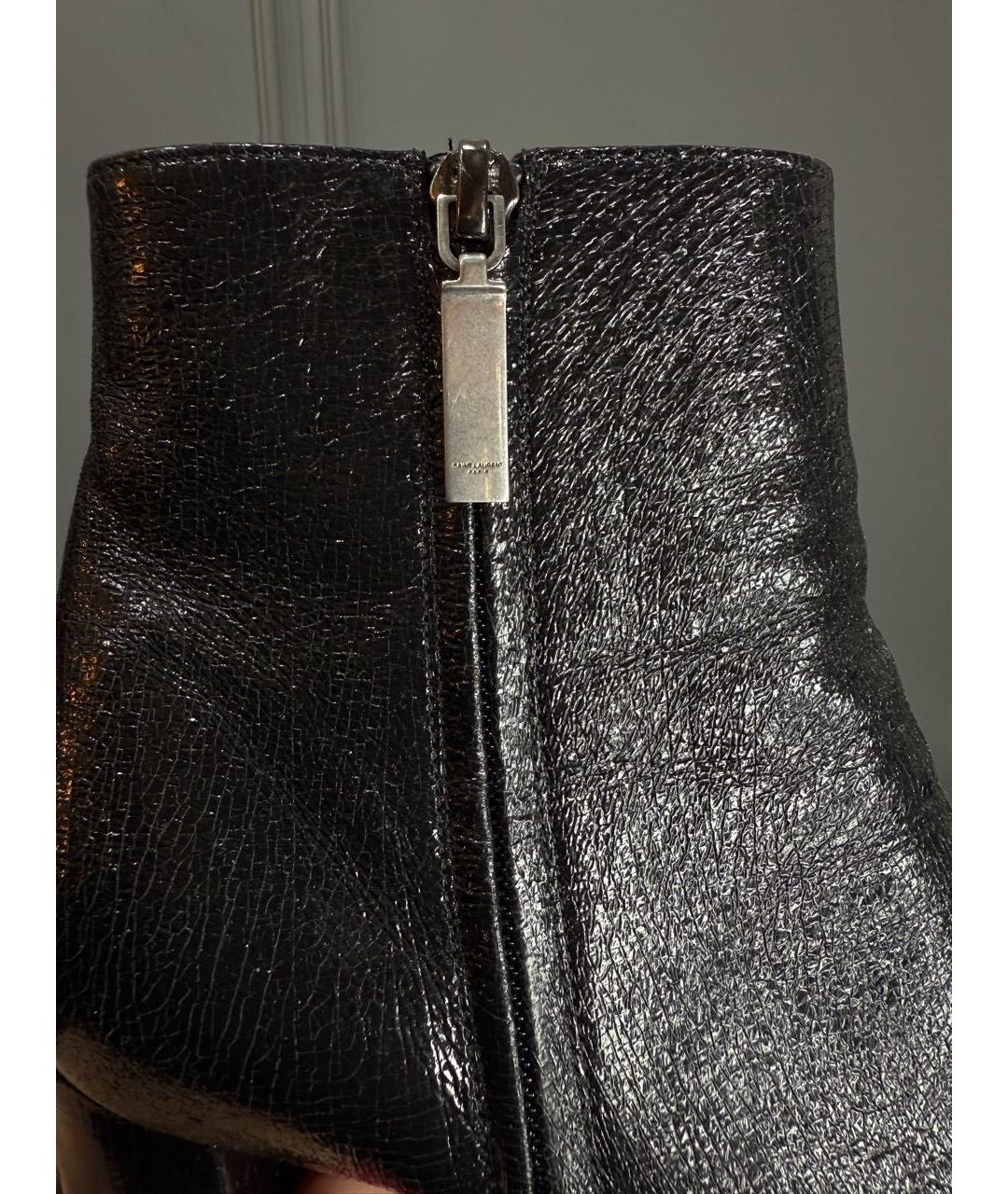 SAINT LAURENT Черные кожаные ботильоны, фото 4