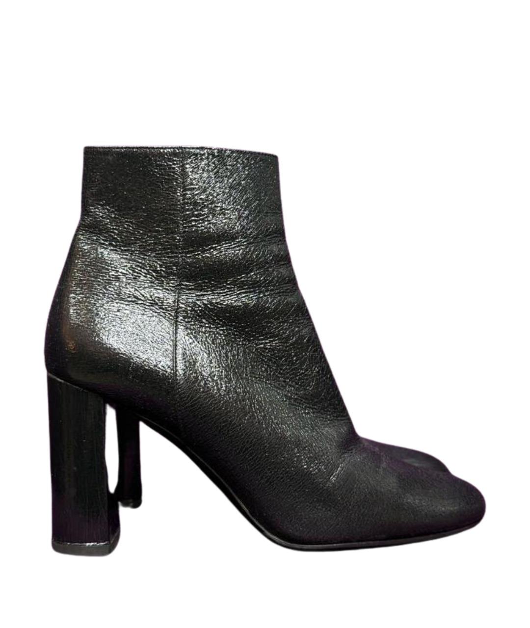 SAINT LAURENT Черные кожаные ботильоны, фото 1