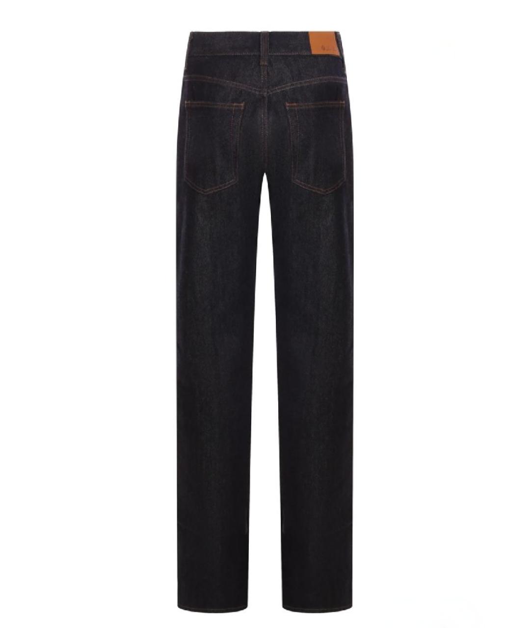 LORO PIANA Темно-синие хлопко-кашемировые прямые джинсы, фото 2