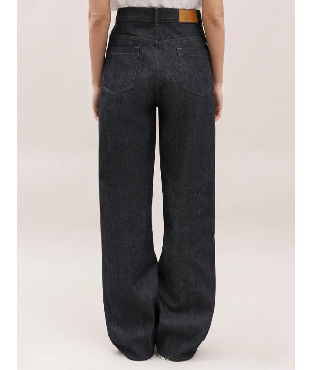 LORO PIANA Темно-синие хлопко-кашемировые прямые джинсы, фото 6