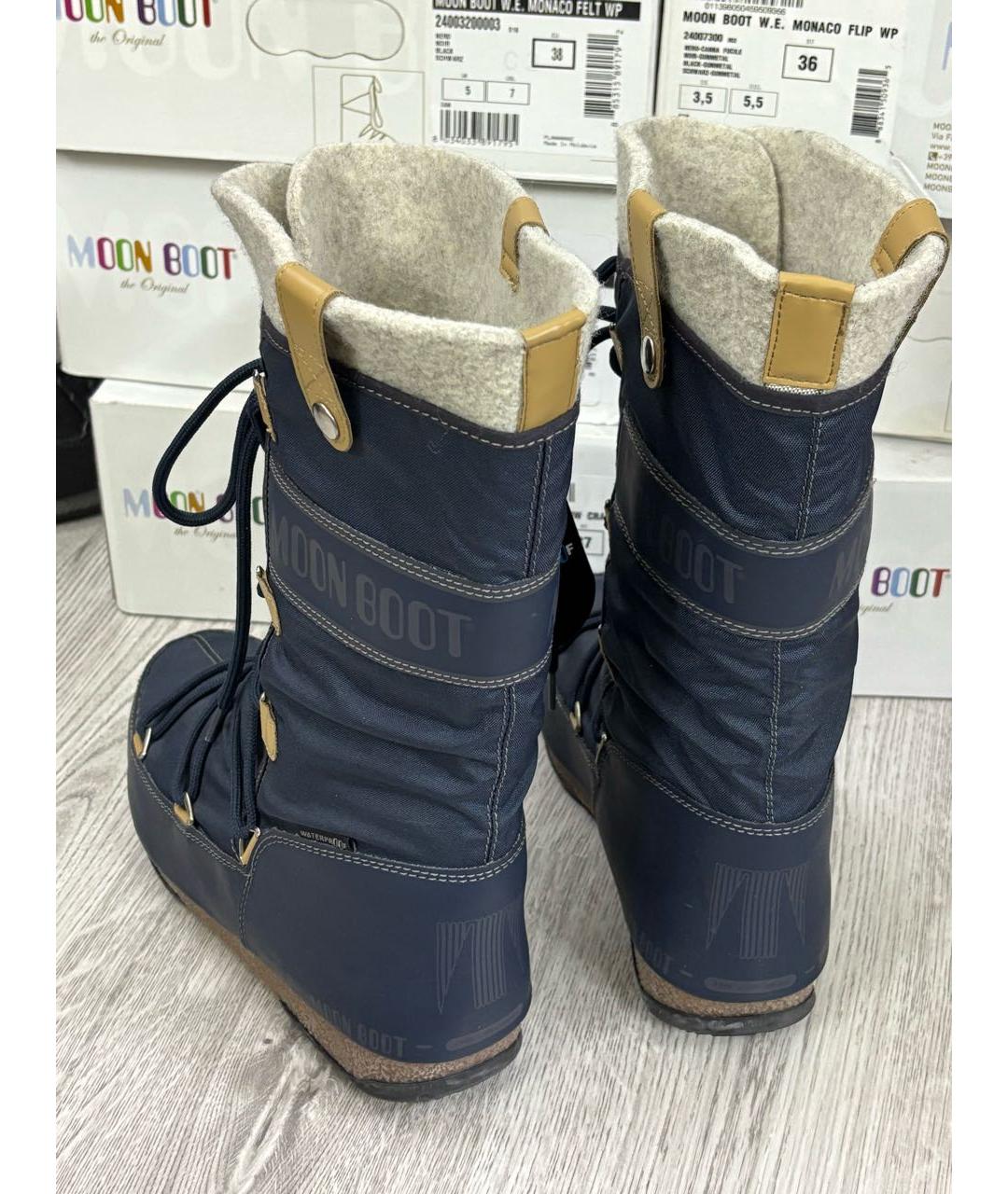 MOON BOOT Синие сапоги, фото 2