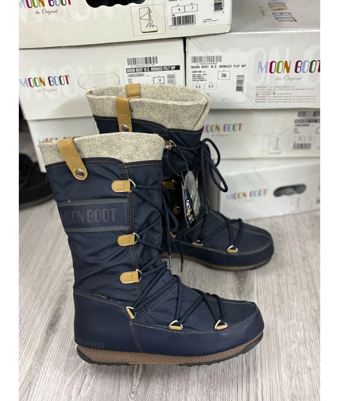 MOON BOOT Синие сапоги, фото 9